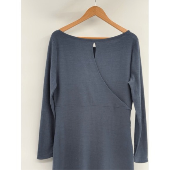 Toad & Co Dress Women Size Large Navy Blue Long Sleeve - Picture 5 of 12